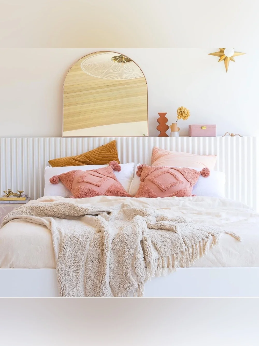 Light Beige Solid Throw Blanket